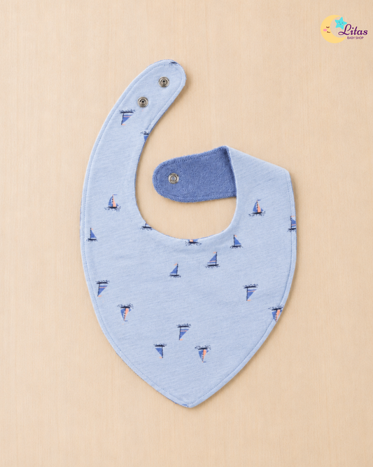 ⛵ Carter’s Baby Boy 3-Pack Bandana Bibs – Sailboat & Blue Tones