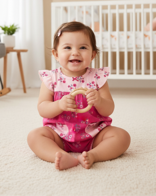 🌸 Carter’s Baby Girl Garden Floral Romper – Mixed Pink & Berry Style