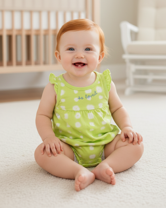 ☀️ Carter’s Baby Girl Neon "So Loved" Romper – Bright Tie-Dye Style