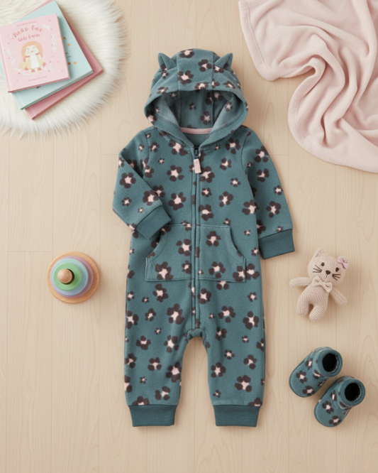 🌸 Baby Girl "Teal Bloom & Ruffles" All-Carter’s Value Pack – 3-Piece Boutique Collection