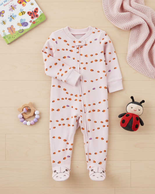 🐰 Baby Girl "Bunny & Ladybug" Premium Gift Box – 6-Piece Boutique Starter Set