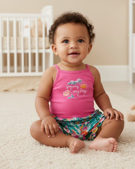 🌸 Carter’s Baby Girl 2-Piece "Growing Every Day" Set – Pink & Floral