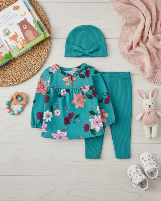 🌸 Baby Girl "Autumn Petals" All-Carter’s Value Pack – 9-Piece Boutique Mega Collection
