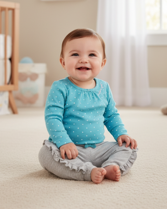 🩵 Carter’s Baby Girl 2-Piece "I Adore You" Set – Turquoise & Heather Grey