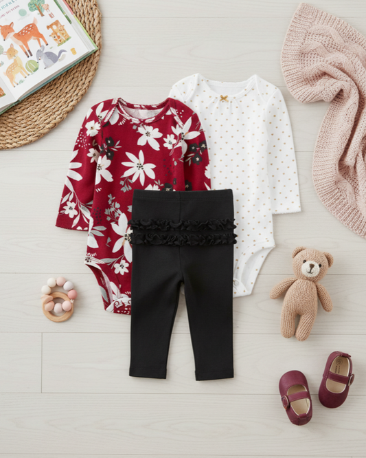 🌸 Baby Girl "Golden Wildflower" All-Carter’s Value Pack – 8-Piece Boutique Mega Collection