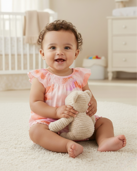 🌸 Carter’s Baby Girl 3-Piece "Sweet Cheetah" Summer Set – Pink & Peach