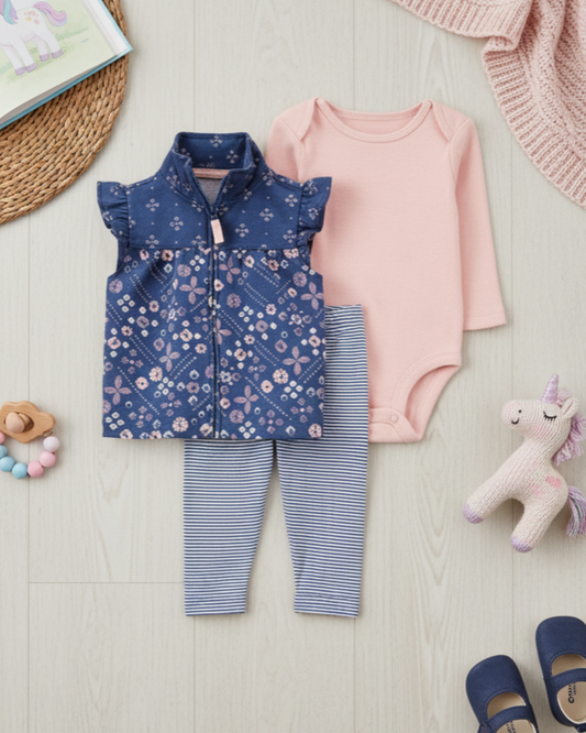 🌸 Baby Girl "Floral Heart" All-Carter’s Value Pack – 9-Piece Boutique Mega Collection