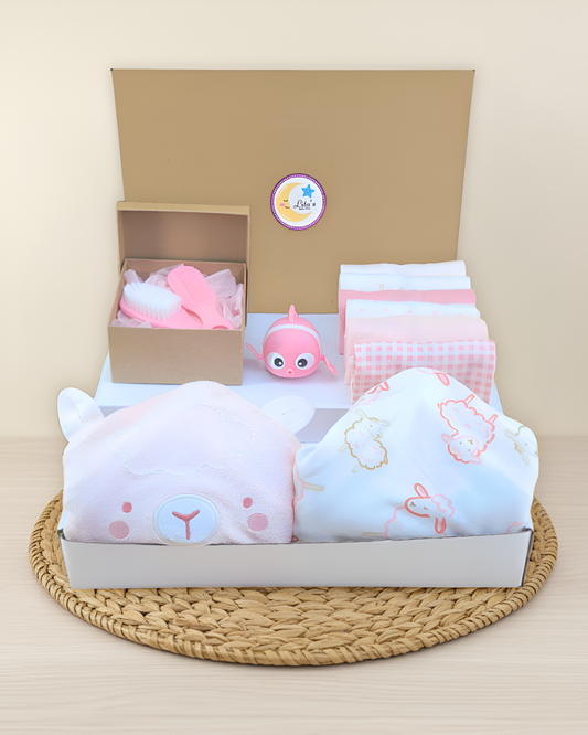 🛁 Carter’s Baby Girl "Bath Time Bliss" Deluxe Gift Box – 10-Piece Sheep Collection