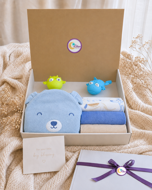 🛁 Baby Boy "Playful Pup" Premium Bath Time Gift Box – 6-Piece Carter’s Boutique Gift Set
