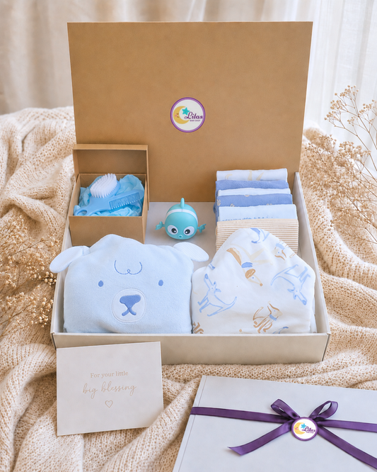 🛁 Carter’s Baby Boy "Bath Time Bliss" Deluxe Gift Box – 10-Piece Puppy Collection