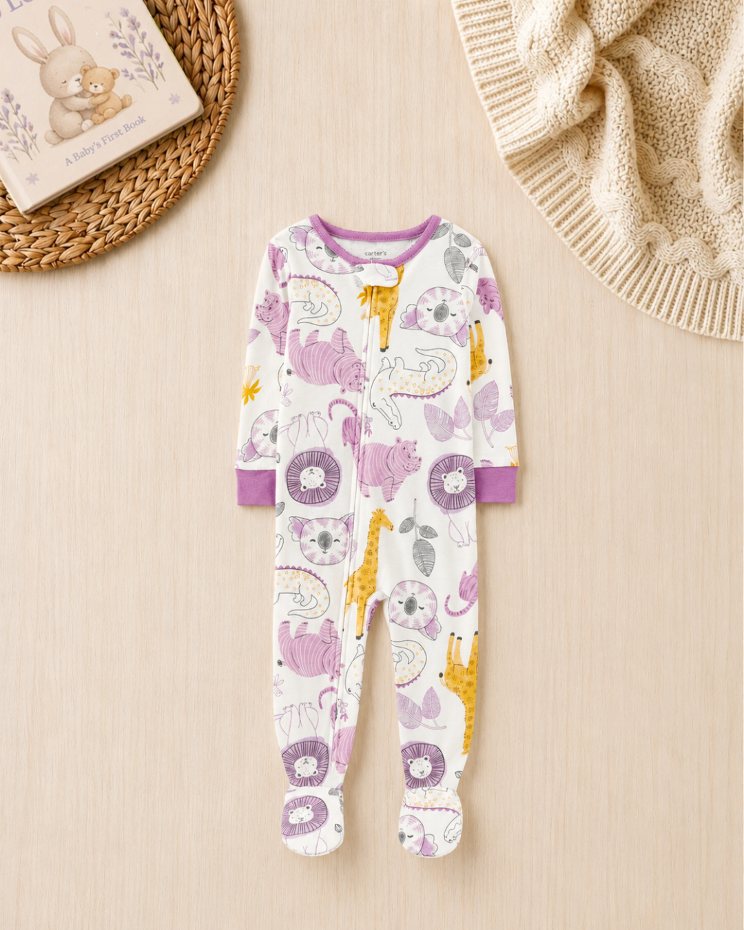 🌙Original Carter’s Baby Girl "Jungle Dreams" Baby Box – 5-Piece Sleep Essentials Collection