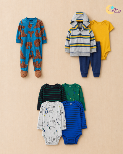 💙 Baby Boy "Big Bear" All-Carter’s Value Pack – 8-Piece Boutique Collection