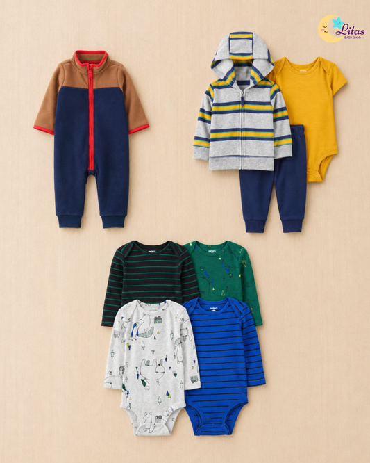 💙 Baby Boy "Arctic Explorer" All-Carter’s Value Pack – 8-Piece Boutique Collection