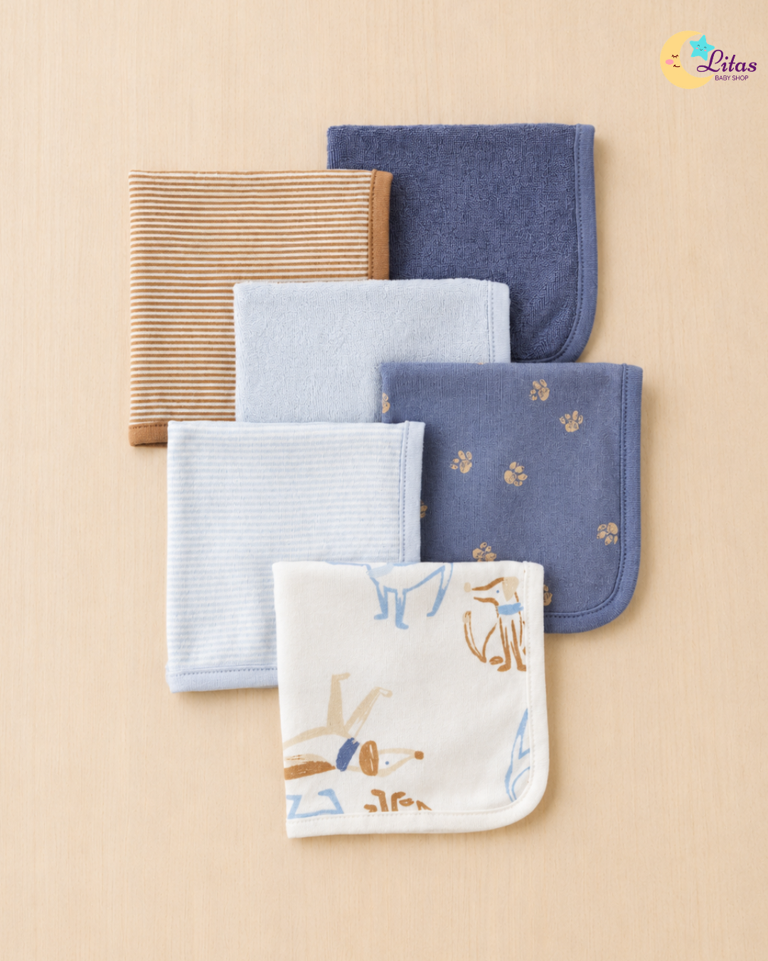 🛁Original Carter’s Baby Boy "Bath Time Bliss" Deluxe Box – 10-Piece Puppy Collection