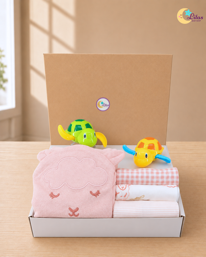 🛁 Original Carter’s Baby Girl "Little Lamb" Premium Bath Box – 6-Piece Essentials Collection