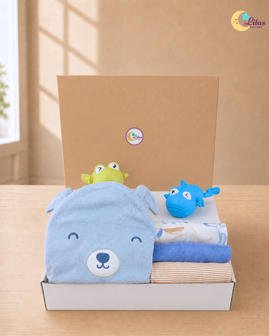 🛁 Original Carter’s Baby Boy "Playful Pup" Premium Bath Box – 6-Piece Essentials Collection