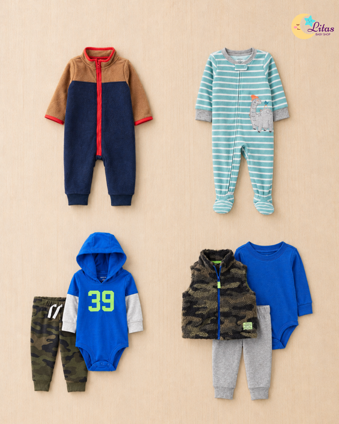💙 Baby Boy "Adventure Ready" Value Pack – 7-Piece Carter’s & Boutique Collection