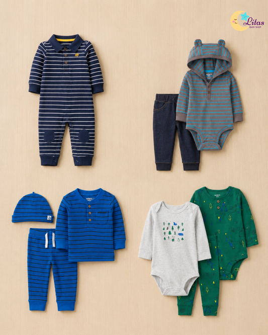 🌲 Original Carter’s Baby Boy "Woodland Explorer" 9-Piece Baby Bundle