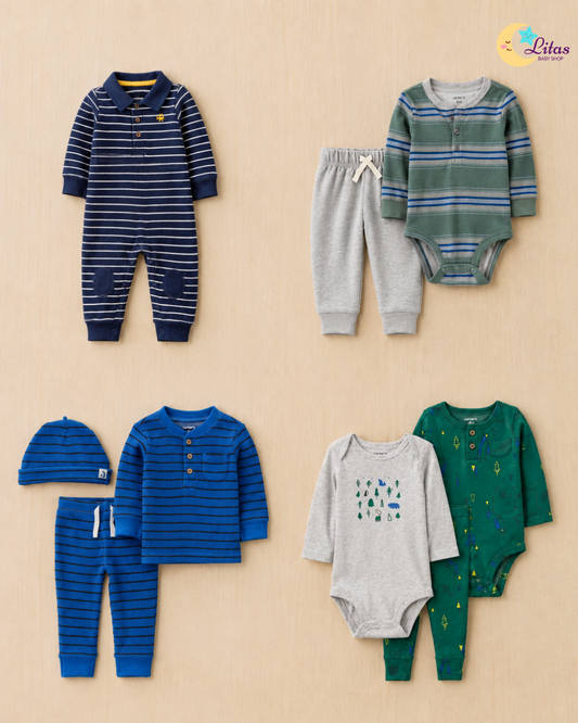 🌲 Original Carter’s Baby Boy "Wilderness Adventure" 9-Piece Baby Bundle