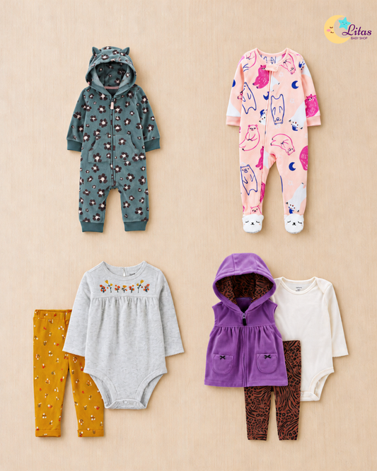 🌸 Baby Girl "Winter Bloom" All-Carter’s Value Pack – 7-Piece Boutique Collection