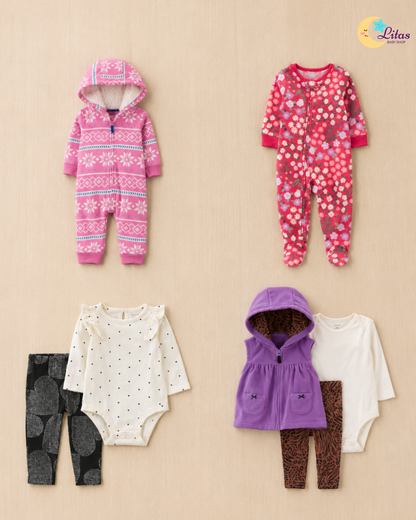 🌸 Baby Girl "Cozy Nordic" All-Carter’s Value Pack – 7-Piece Boutique Collection