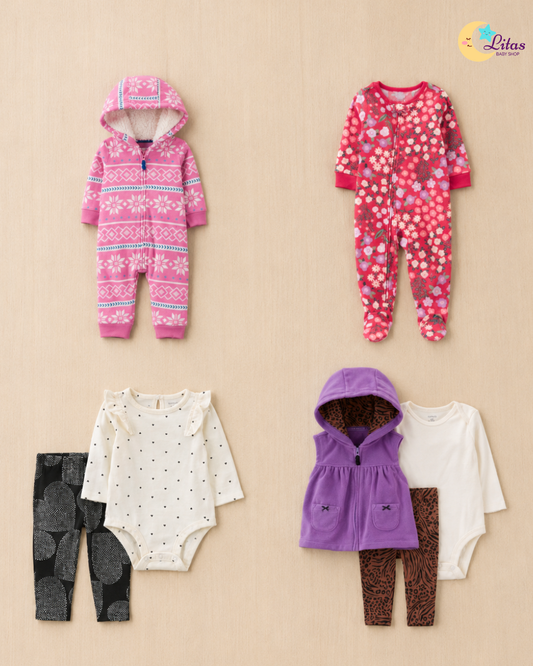 🌸 Baby Girl "Cozy Nordic" All-Carter’s Value Pack – 7-Piece Boutique Collection