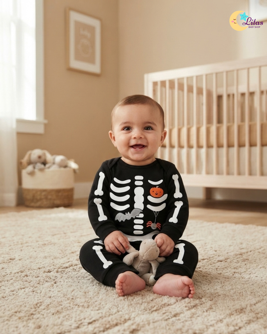 🎃 Carter’s Baby Unisex Halloween Skeleton Long-Sleeve Jumpsuit