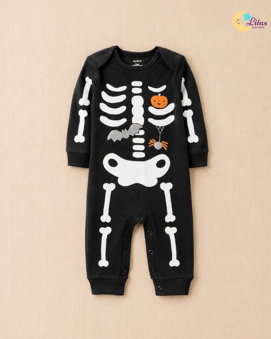 🎃 Carter’s Baby Unisex Halloween Skeleton Long-Sleeve Jumpsuit
