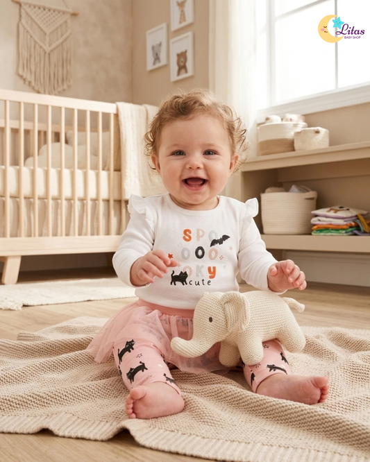 🎃 Carter’s Baby Girl 2-Piece Halloween Bodysuit & Pink Tutu Leggings Set