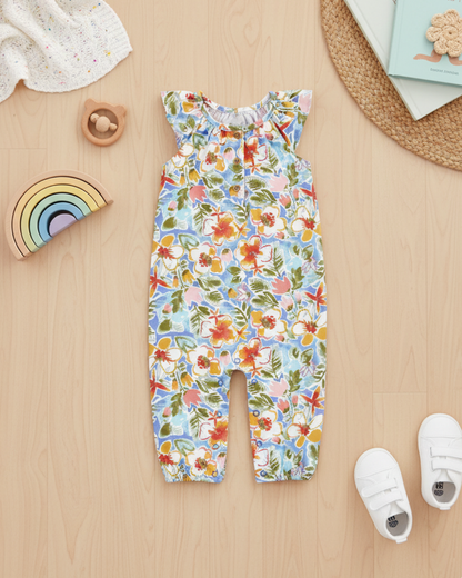 🌺 Carter’s Baby Girl Tropical Floral Romper – Bright Summer Bloom