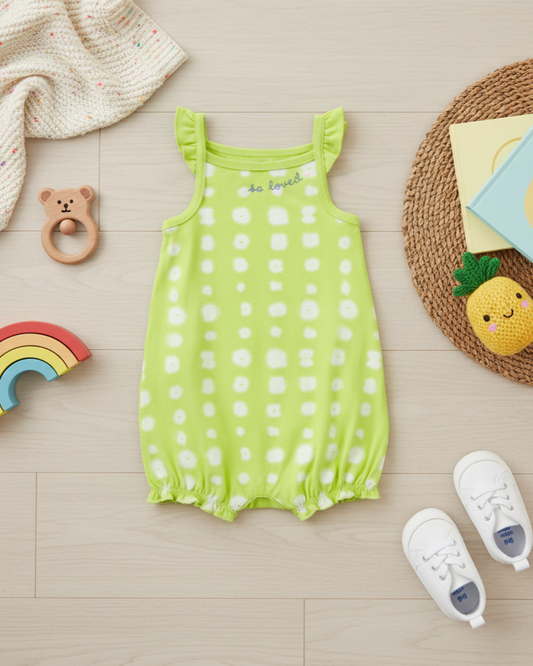 ☀️ Carter’s Baby Girl Neon "So Loved" Romper – Bright Tie-Dye Style