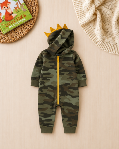 🦖Original Carter's Baby Boy Dino-Camo Hooded Jumpsuit – Adventure Green