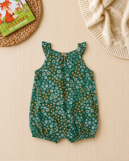 🌼Original Carter's Baby Girl Floral Garden Romper – Deep Teal & Daisy Style