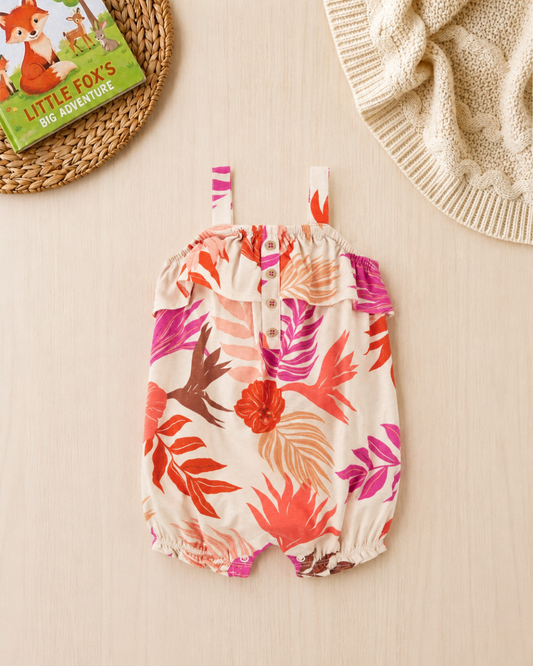 🌺Original Carter’s Baby Girl Tropical Floral Romper – Soft Summer Style