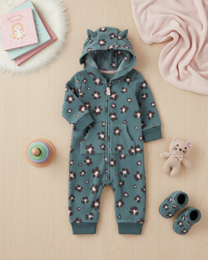 🌸 Baby Girl "Leopard & Sherpa" All-Carter’s Value Pack – 8-Piece Boutique Collection