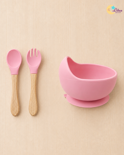 🐻 Baby Girl 6-Piece Feeding Set – Pink Bear