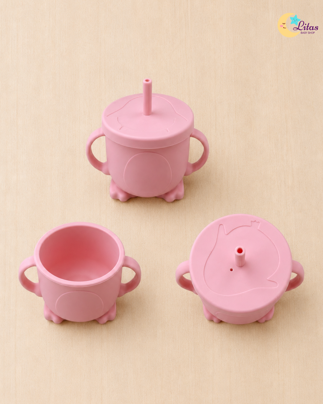 🐻 Baby Girl 6-Piece Feeding Set – Pink Bear