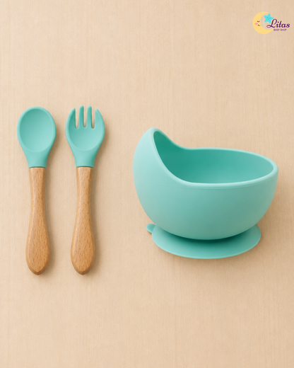 🐻 Baby Unisex 6-Piece Feeding Set – Mint Green Bear