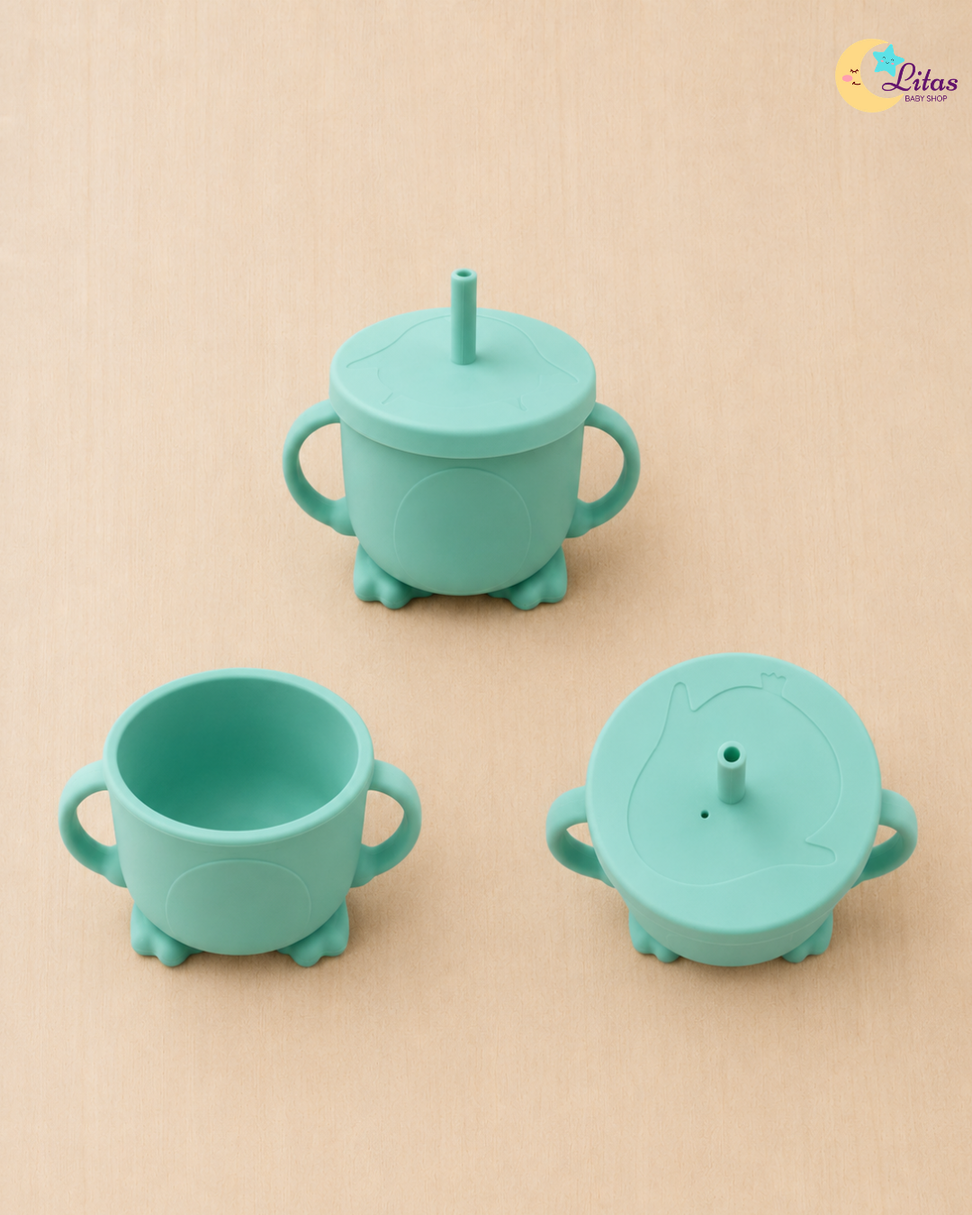 🐻 Baby Unisex 6-Piece Feeding Set – Mint Green Bear