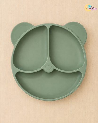 🐻 Baby Boy 6-Piece Feeding Set – Olive Green Bear