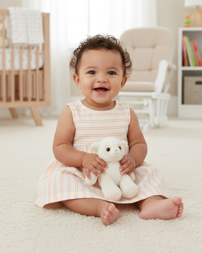 ✨ Carter’s Baby Girl 2-Piece Multi-Style Set – Geometric Romper & Striped Dress