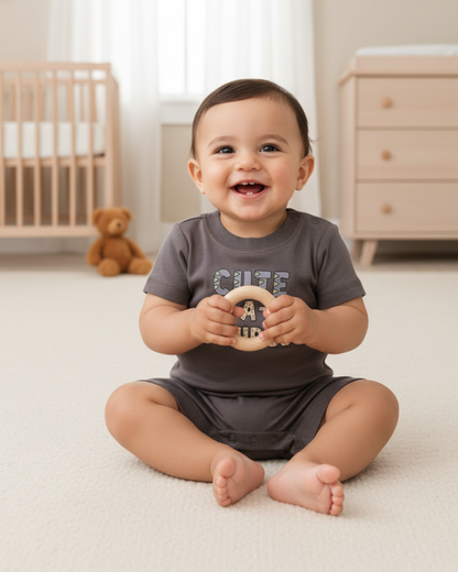 🦖 Carter’s Baby Boy 2-Piece Romper Set – "Cute-A-Saurus" & Dino Print