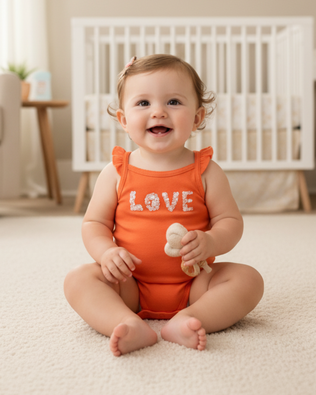 🍊 Original Carter's Baby Girl Sleeveless Bodysuits – Coral Tropical Fruit (5-Pack)
