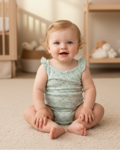 🐝 Original Carter's Baby Girl Sleeveless Bodysuits – Sunny Garden & Honeybees (5-Pack)