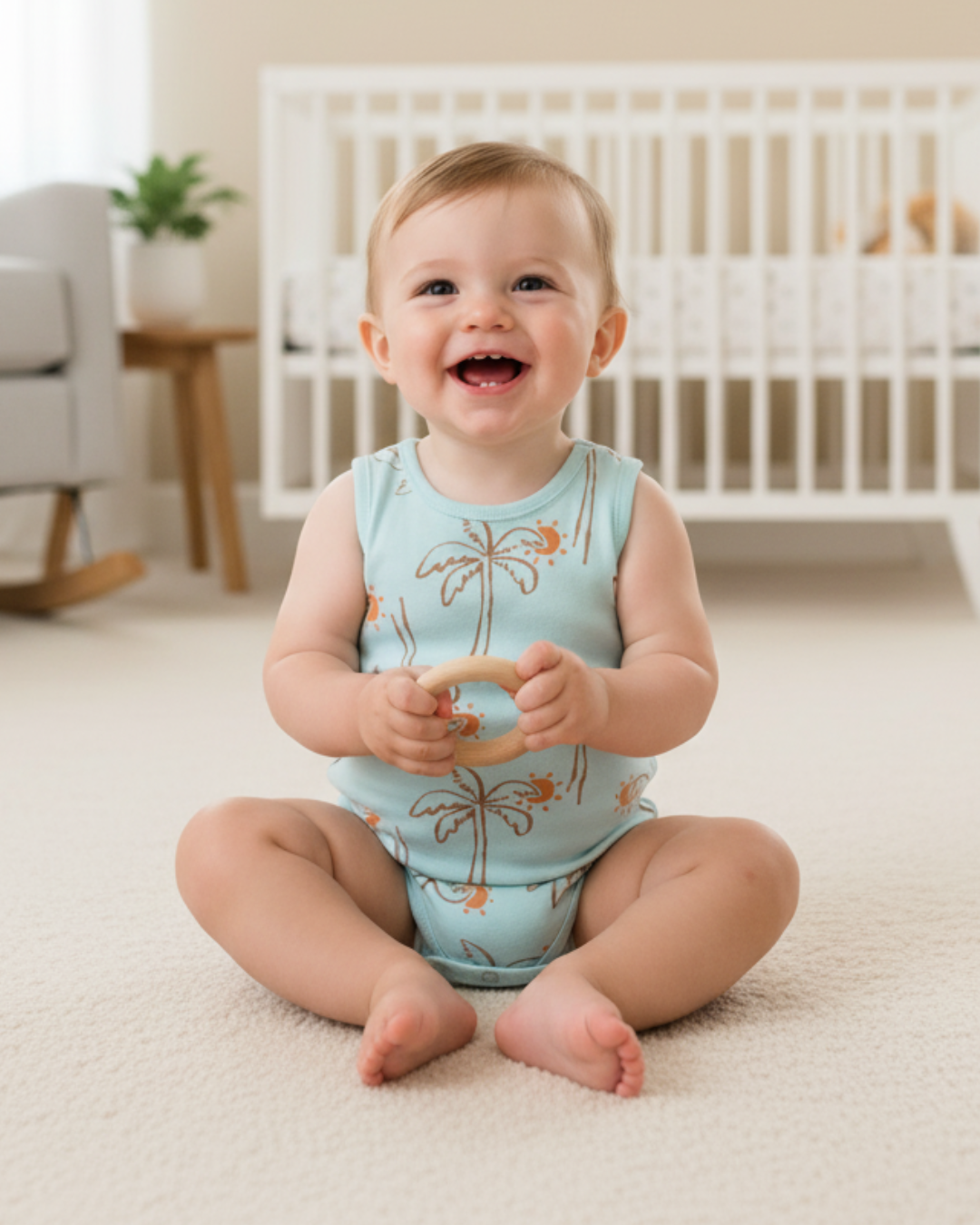 🌴 Original Carter's Baby Boy Sleeveless Bodysuits – Beach Vibe Safari (5-Pack)