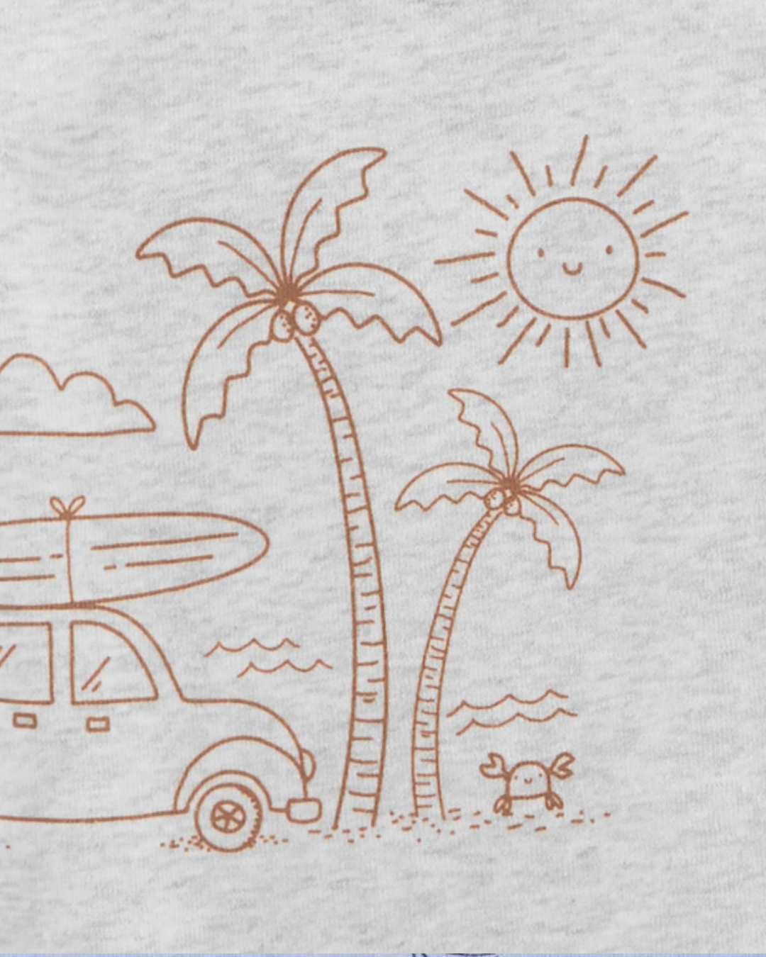🌴 Original Carter’s Baby Boy 5-Pack Sleeveless Bodysuits – Palm Trees & Crabs