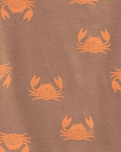 🌴 Original Carter’s Baby Boy 5-Pack Sleeveless Bodysuits – Palm Trees & Crabs