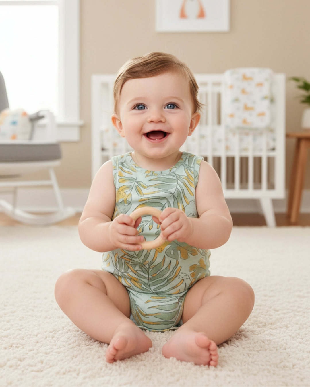 🦁 Original Carter's Baby Boy Sleeveless Bodysuits – Jungle Safari (5-Pack)