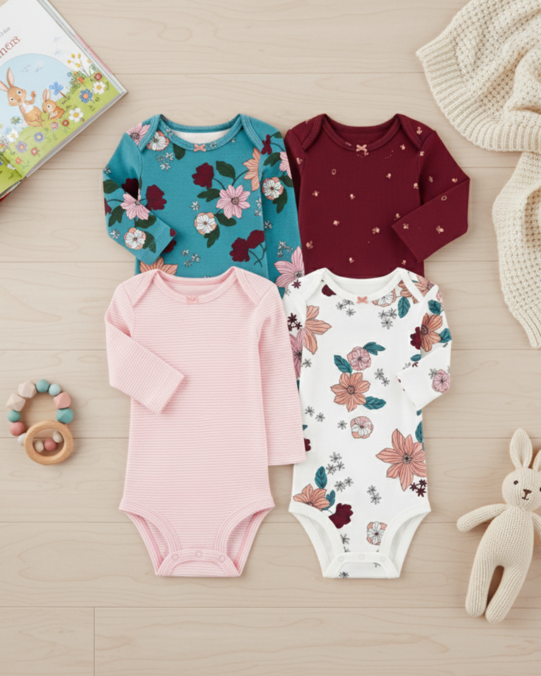 🌸 Baby Girl "Strawberry Fields" All-Carter’s Value Pack – 5-Piece Boutique Collection