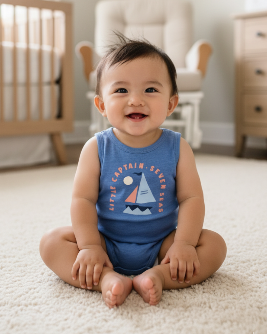 🐳 Original Carter's Baby Boy Sleeveless Bodysuits – Little Captain Sea Adventure (5-Pack)
